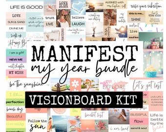 Tableau Vision 2026 imprimable pour manifester votre meilleure année, 2000 photos, affirmations et citations pour attirer la vie de vos rêves !