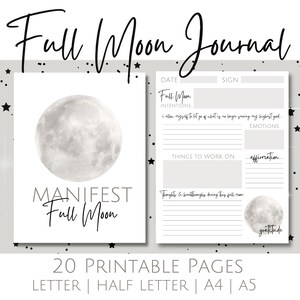 Printable Full Moon Journal Pages for Manifesting With the - Etsy