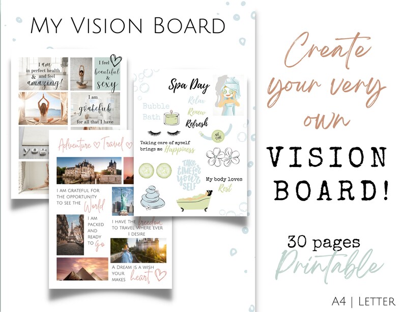 New for 2023 Vision Board Kit Printable Vision Board With - Etsy