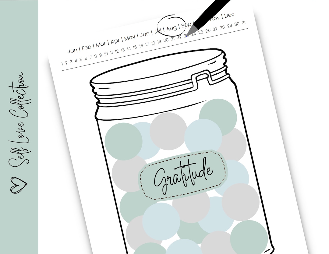 Printable Gratitude Jar for Self-reflection, Daily Gratitude and ...