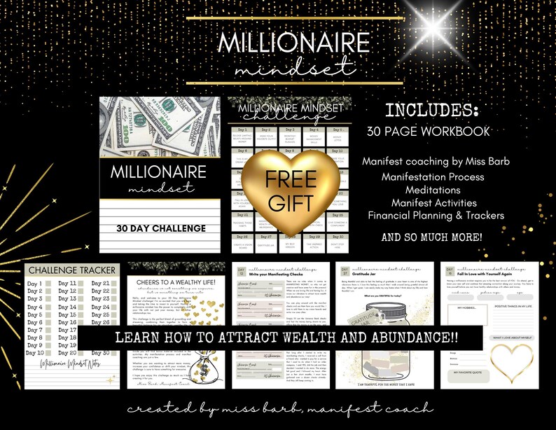 2026 Millionaire Mindset Vision Board Printable Kit With Affirmations ...