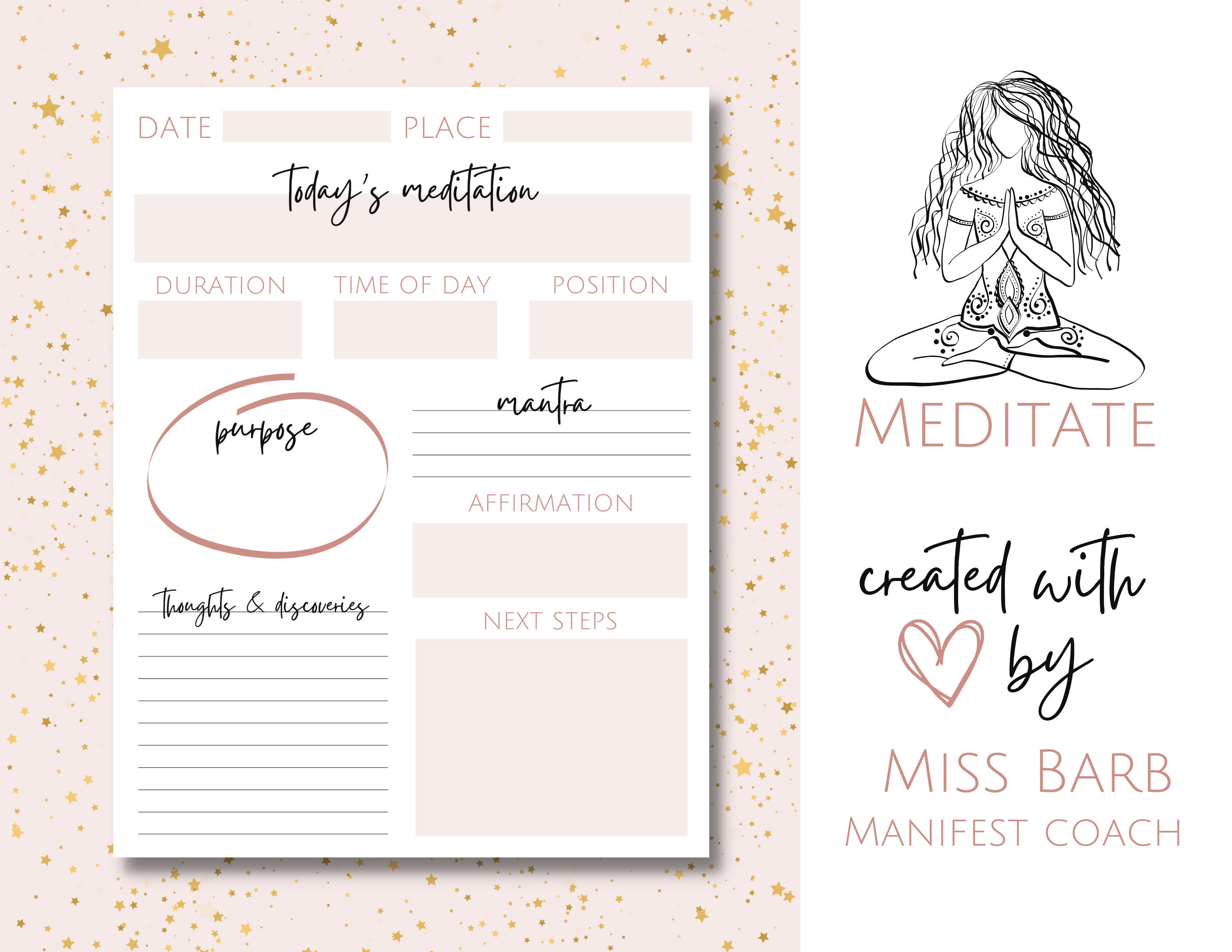Printable Meditation Journal for Manifesting Your Dream Life - Etsy