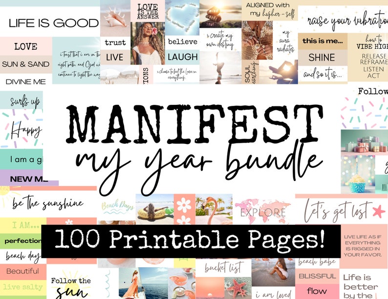 New for 2024 Vision Board Printable for Manifesting Your Etsy Canada