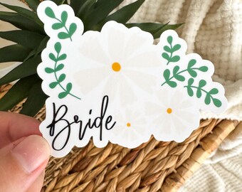 Pegatina de novia / Botella de agua de boda, calcomanía para computadora portátil