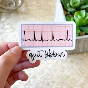 Pegatina divertida de estudiante de enfermería: "Deja de fibrilar auricular" (ECG)