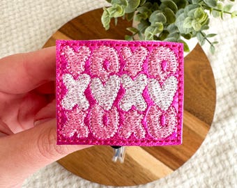 XOXO Valentine's Badge Reel | Handmade Badge Holder