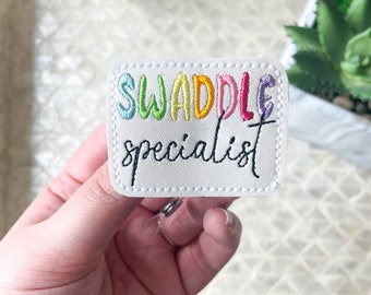 Swaddle Specialist Embroidered Badge Reel, Nurse Gift