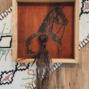 Custom Laser Engraved Horse Tail Memorial