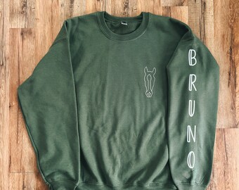 Custom Horse Line Art Crewneck