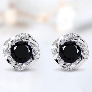 Vintage Black Onyx Stud Earrings For Women 14k Gold Black Onyx Wedding Stud Earrings Women Handmade Stud Earrings Anniversary Gift For Her