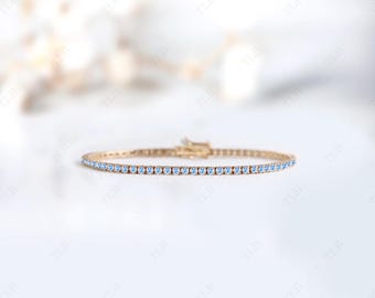 Natural Moonstone Bracelet For Women Unique Delicate Bracelet 925 Silver Moonstone Unique Tennis Bracelet Rose Gold Dainty Bracelet