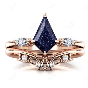Drachenförmige Sandstein Verlobungsring Set 925 Silber Sandstein Antike Braut Versprechen Ring Set Einzigartige 2Pc Jahrestag Ring Set Geschenk für Sie