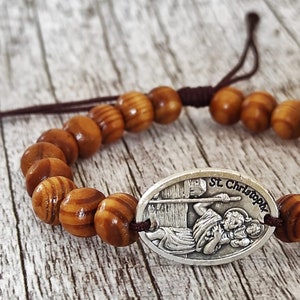 Christopher bracelet Rosary  men women gift, patron saint travel