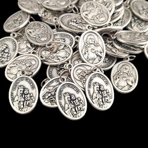 Dame du Mont-Carmel Médailles du Sacré-Cœur de Jésus Boîte scapulaire 10, 20, 50, 100 pcs Médailles saintes, catholique Médailles