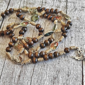Stations of the Cross Rosary  wood The Way of the Cross 24,5" Gift