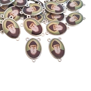 center rosary Wholesale Saint St. Charbel wholesale 10, 20, 50, 100 pcs, Holy medals, catholic medals Rosary Part