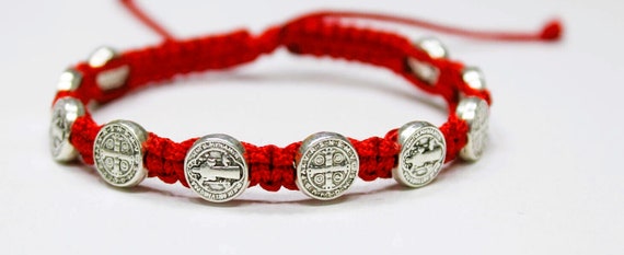 Braccialetto cattolico di San Benedetto per uomo Donna Gioielli cattolici unisex Perle di lava San Benedetto San Benito Regalo per lui Lei - Italia