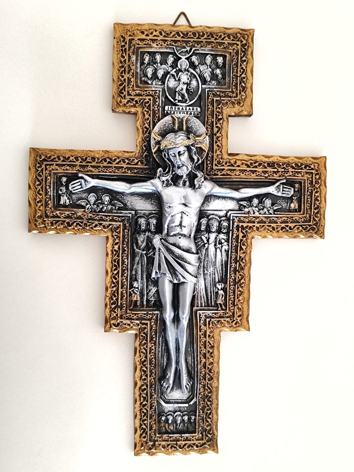 St. San Damiano Wall Hanging Cross Silver Crucifix - Etsy