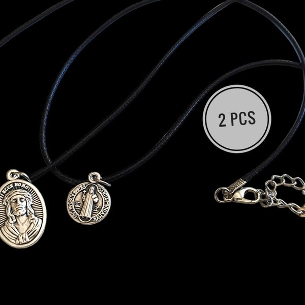 St Ecce Homo Medaillen Medaillen Anhänger Halskette St Benedikt Medaillen Christlicher Schmuck Religiös