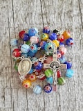 Hand Made Murano Glass Rosary Beads Colourful Rosary Beads,Virgin Mary Rosary St Benedict medals Gift product logo