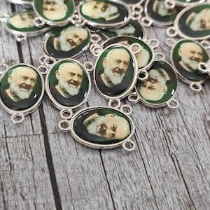 center rosary Wholesale Saint St Padre Pio  wholesale 10, 20, 50, 100 pcs, Holy medals, catholic medals Rosary Part