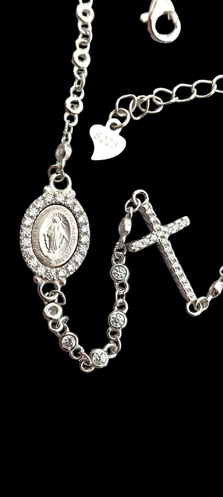 Beautiful Miraculous Medals Virgin Mary Bracelet Rosary Medal 925 ...