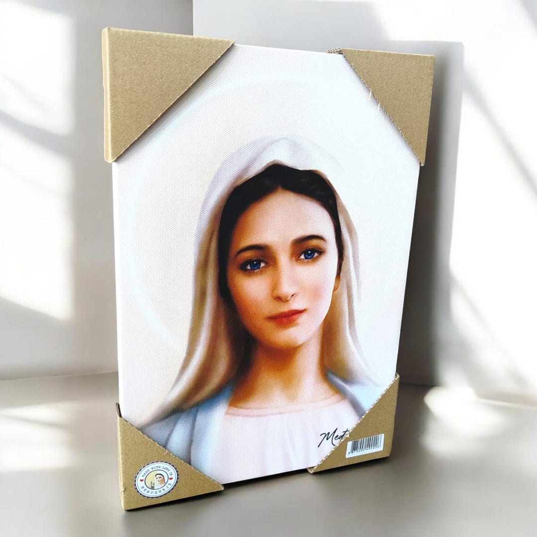 Virgin Mary Canvas Wall Art, Modern Catholic Decor Our Lady Medals - Etsy