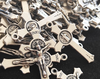 St Saint Benedict Crucifix Cross Box Set  Rosary Pendant 2 inc