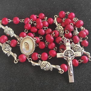 Hand Made Rosary Wood Beads  Rosary Beads Virgin Mary Rosary St Benedict Gift