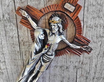 Sorrowful Mother Passion Crucifix of Christ Crucifix Hanging Wall Plaque Cross Jesus Christ Virgin Mary Our Lady