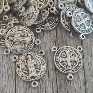 center rosary Wholesale Saint ST BENEDICT MEDALS wholesale 10, 20, 30 pcs, Holy medals, catholic medals Rosary Part