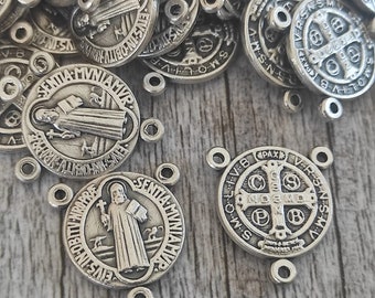 center rosary Wholesale Saint ST BENEDICT MEDALS wholesale 10, 20, 30 pcs, Holy medals, catholic medals Rosary Part