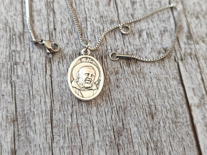St Padre Pio Medals Medal Stainless Steel Necklace Holy - Etsy