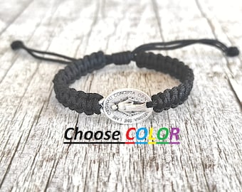 Miraculous medal bracelet for men women or kids, catholic jewelry, protection bracelet, christian gift, Virgin Mary bracelet, St Mary charm