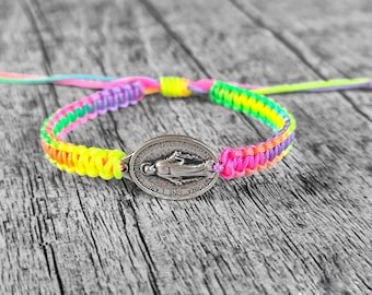 Miraculous medal bracelet for men women or kids, catholic jewelry, protection bracelet, christian gift, Virgin Mary bracelet, St Mary charm