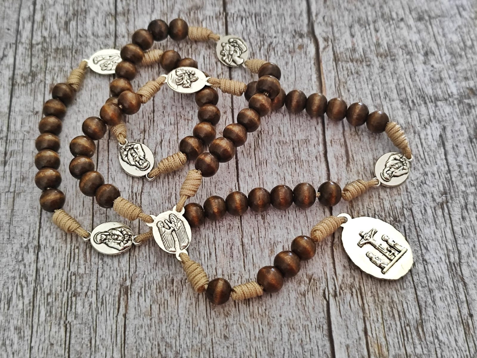 Servite Rosary Our Lady of the Seven Sorrows Wood Beads Mater Dolorosa ...
