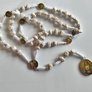 Seven sorrows rosary beads, sorrowful rosary, stone rosary  handmade seven sorrows rosary, mysteries of rosary