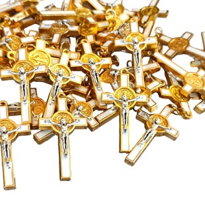 St Saint Benedict Crucifix Cross  Rosary Pendant LOT SET 10,20,30,50,100 medals