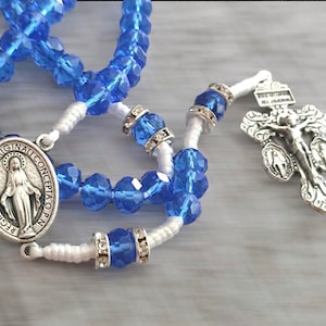 Pardon Crucifix Rosary cross Miraculous Medal Rosary  Center St Benedict Rosary GIFT Crystal