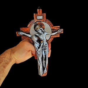 Wall Hanging Cross Sorrowful Mother Passion Crucifix of Christ Crucifix Plaque Cross Jesus Christ Virgin Mary Our Lady