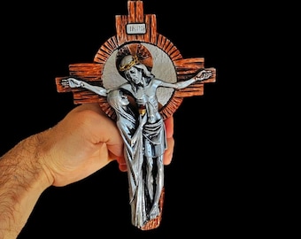 Wall Hanging Cross Sorrowful Mother Passion Crucifix of Christ Crucifix Plaque Cross Jesus Christ Virgin Mary Our Lady