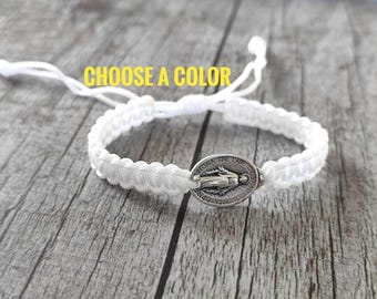 Miraculous medal bracelet for men women or kids, catholic jewelry, protection bracelet, christian gift, Virgin Mary bracelet, St Mary charm