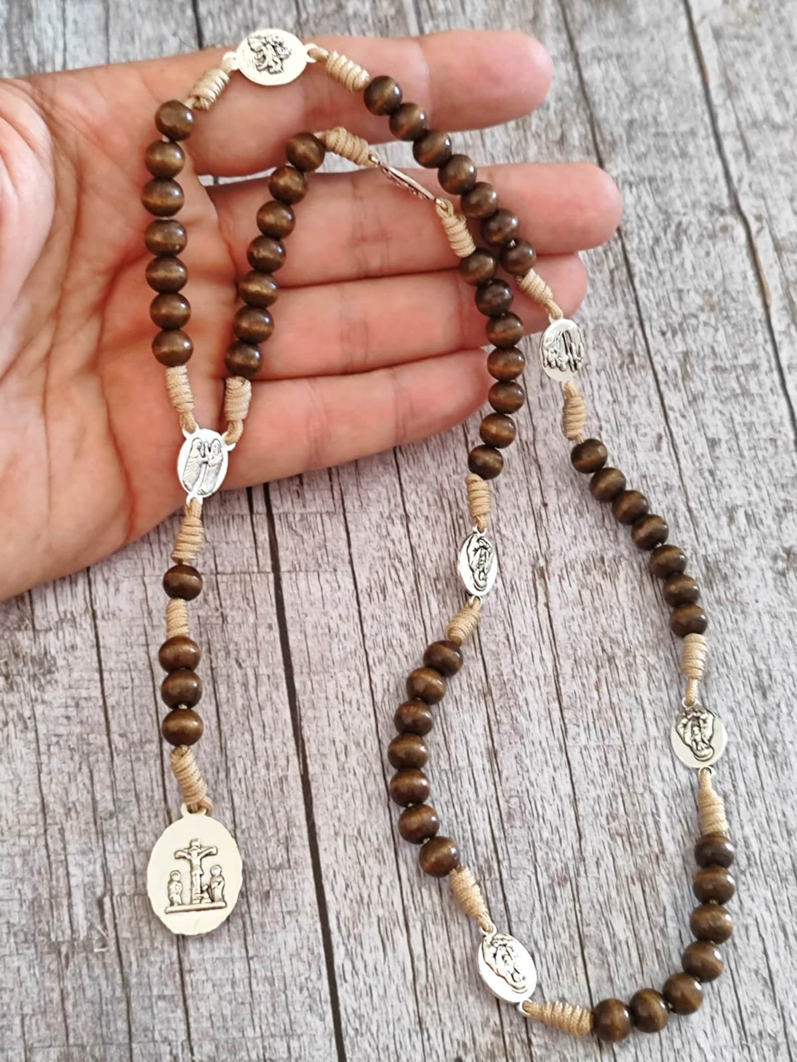 Servite Rosary Our Lady of the Seven Sorrows Wood Beads Mater Dolorosa ...