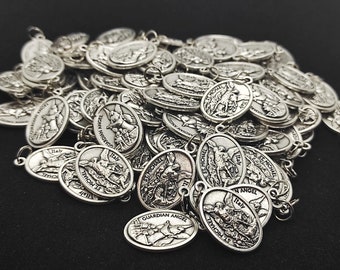 St Michael Archangel Medals Lot Bulk 15/25/50/100 Pcs Silver Tone  Pendants Charms-Blessed  request-San Miguel Medallas Plateadas