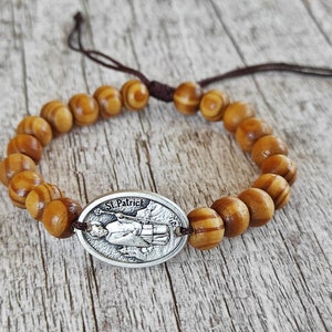 Saint St Patrick Rosary Bracelet medals Religious Gift for Men Women