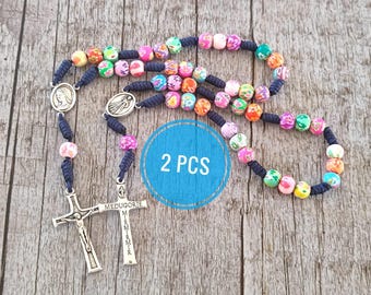 Catholic Peace Rosary 3x7 WOOD Handmade Medjugorje Our Lady Gift