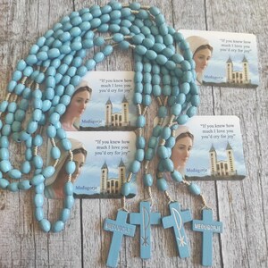 4 pezzi Rosario Coroncina Medjugorje Madonna Vergine Maria Legno Regalo Santino