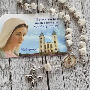 Peace Chaplet of Medjugorje, rosary with stones, catholic gifts, religious jewelry, natural stones Our Lady Apparition Hill