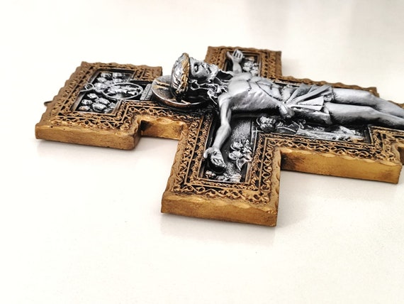 St. San Damiano Wall Hanging Cross Silver Crucifix - Etsy