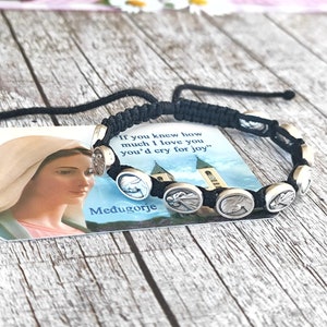 Virgin Mary medal bracelet medals for men women , catholic jewelry, protection bracelet, christian gift, Our Lady , St Mary charm Jesus